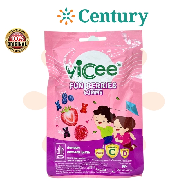 VICEE FUN BERRIES isi 6 GUMMY / SUPLEMENT MAKANAN / DAYA TAHAN TUBUH ANAK - Gambar 2