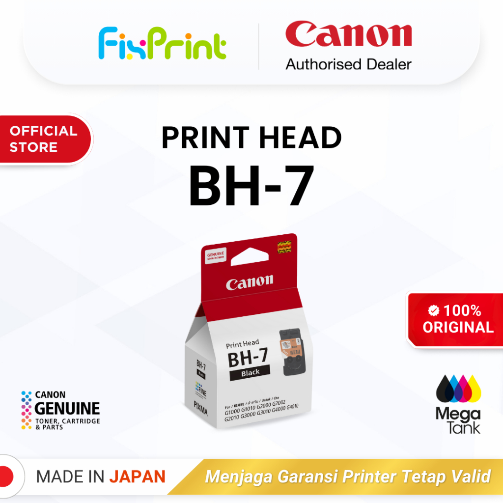 FixPrint 100% ORIGINAL Print Head Canon BH 7 CH 7 - Printer G1010 G2010 G3010 G4010 - BH7 Black CH7 Color - Gambar 2