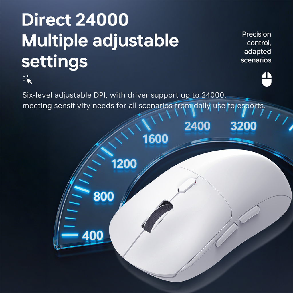 AJAZZ NJ07 / NJ-07 Gaming Mouse PAW-3311 Lightweight Tri-mode Connection 1000Hz Polling Rate - Gambar 3