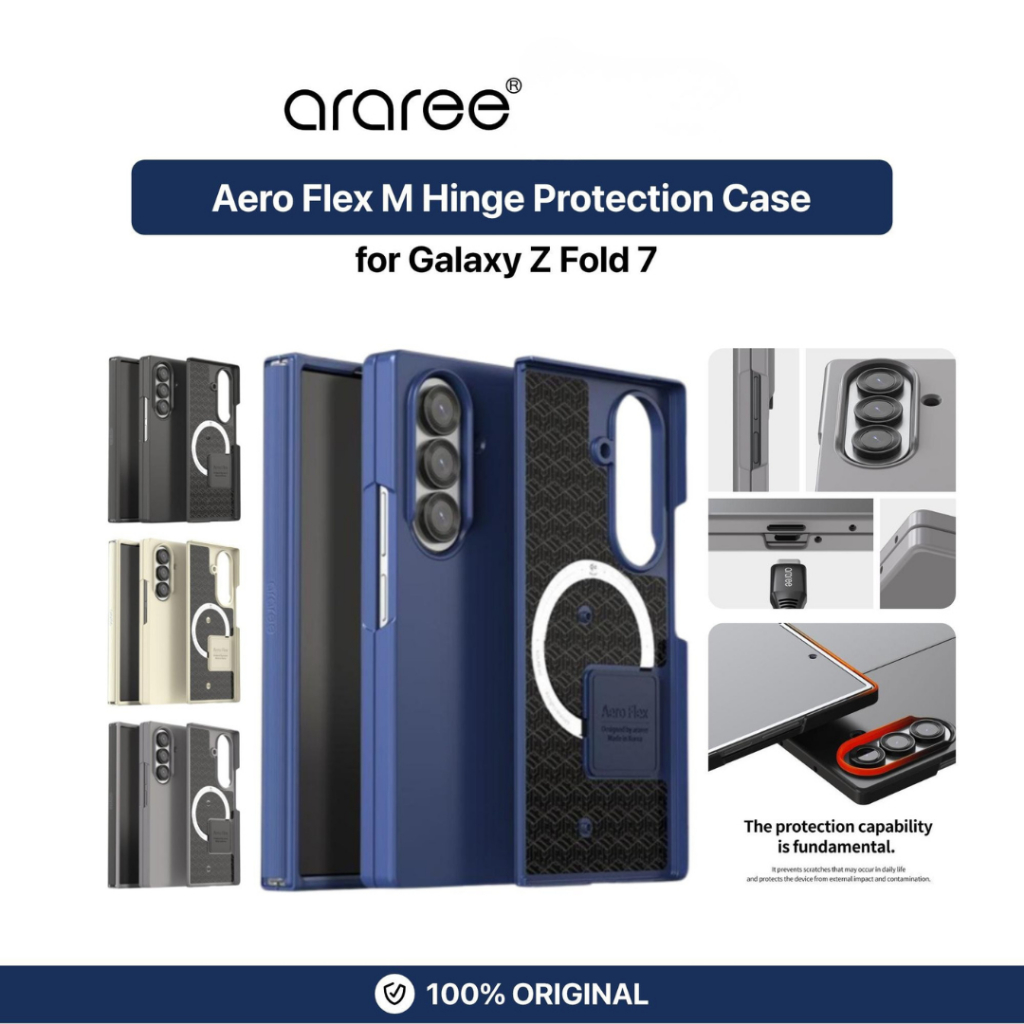 Case Samsung Galaxy Z Fold 7 Fold7 ARAREE Aero Flex M with Hinge Protection MagSafe Compatible