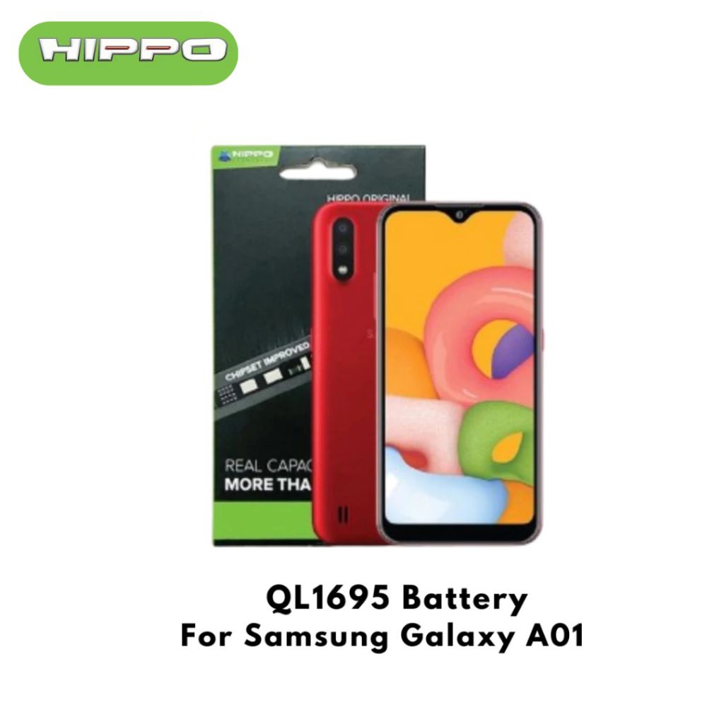 Hippo Baterai SAMSUNG QL1695 GALAXY A01 3000mAh Battery Batere Batrai Batre Original Cell Garansi resmi