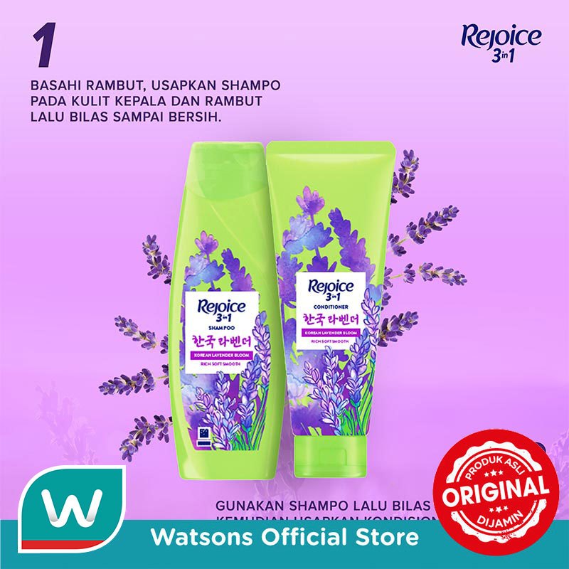 Rejoice Shampoo 3in1 Korean Lavender 340ml - Gambar 4