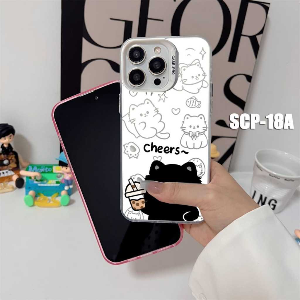 Case Gambar  Realme 11 4G Realme 11 Pro Realme 11 Pro Plus Realme 12 5G Realme 12 Pro Plus Case gambar Kucing Cheers Cute SCP-18 Case Hologram Imd