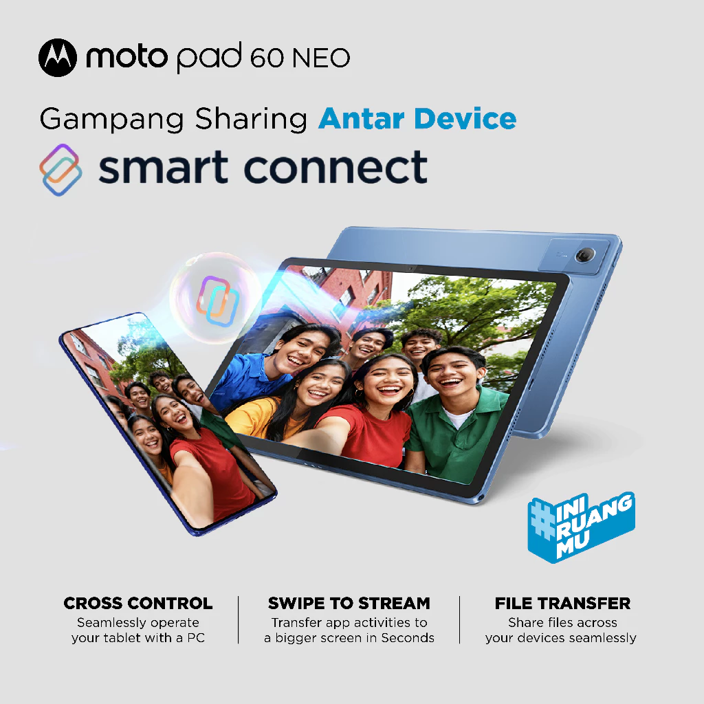 Motopad 60 Neo - 4GB/128GB - 8GB/128GB MediaTek Dimensity 6300 - 11" IPS 500nits Anti-fingerprint - Dolby Atmos - 7040mAh - Malibu Blue - With Moto Pen - Gambar 4