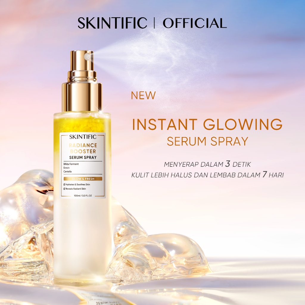[BUNDLE PROMO] SKINTIFIC - 2IN1 Fast Make-up Set / Glowing Tone-up Natural Glow 2PCS Instant Glow Serum Spray & Blurring Skin Tint Perfect Coverage Flawless BB CC Cream Tinted Foundation Blur Long-lasting Radiant Setting Spray Skincare Bundle Travel Size - Gambar 4