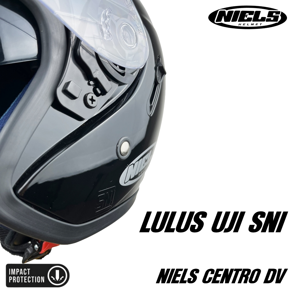 NIELS - Helm Half Face Centro Double Visor Dewasa SNI Motorcycle - Gambar 3