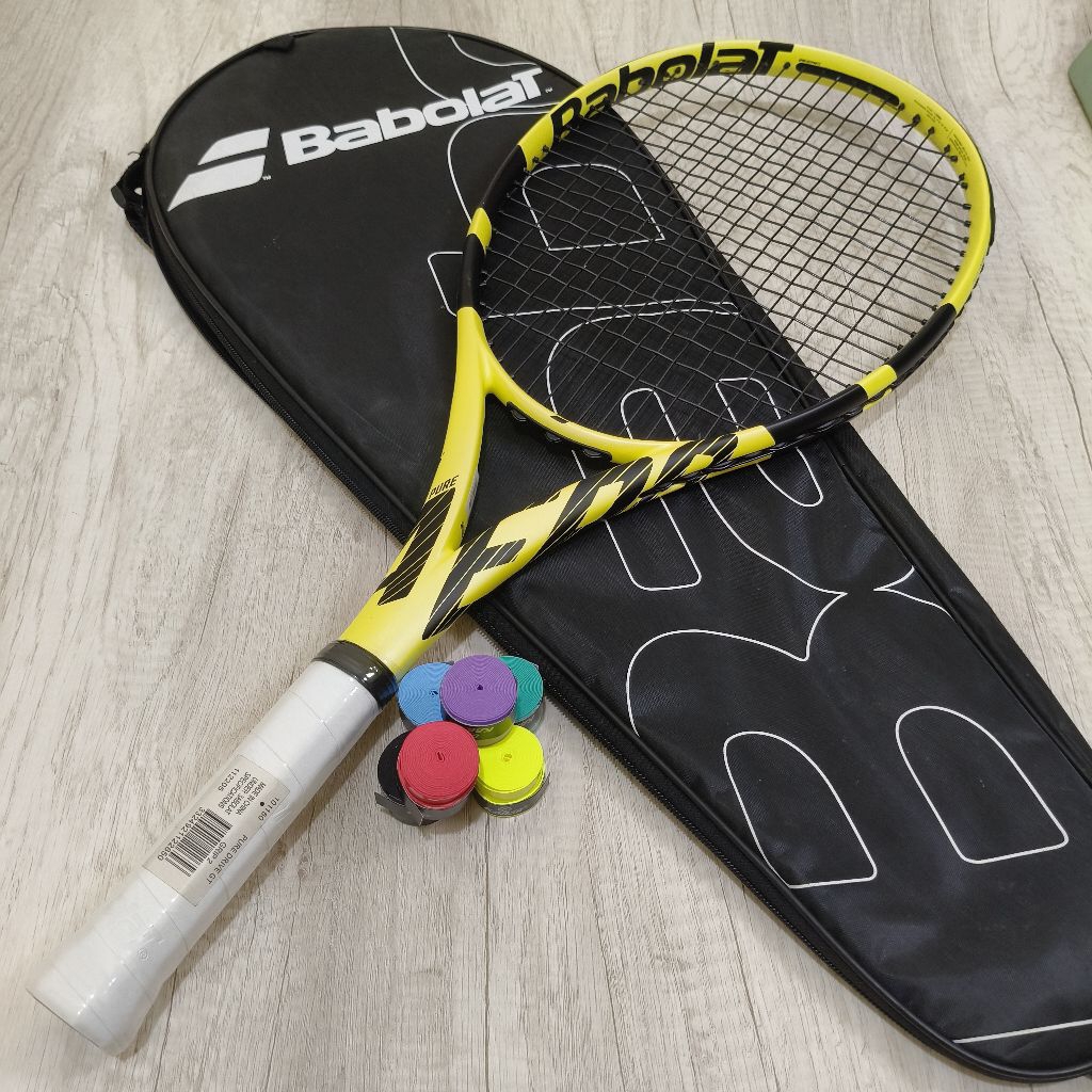 MODULAR TENNIS RACKET PURE AERO BLACK YELLOW READY TO USE (CAN REQUEST ...