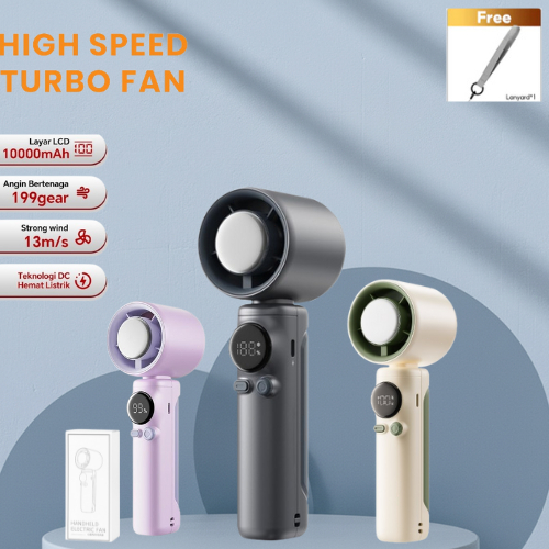 Kipas Turbo Mini 100-Level Rechargeable Fan