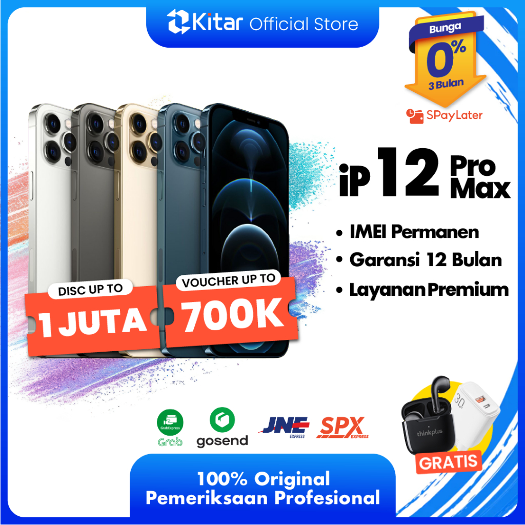 iPhone 12 Pro Max ex iBox Beacukai IMEI Permanen Garansi 12 Bln 100% Original Second iPhone FULLSET 128GB 256GB 512GB