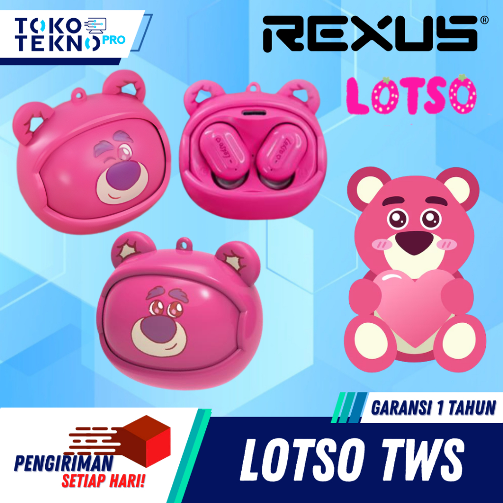 Rexus x Disney Lotso Edition Earphone TWS Bluetooth 5.3 Stereo Sound Touch Sensitive Control