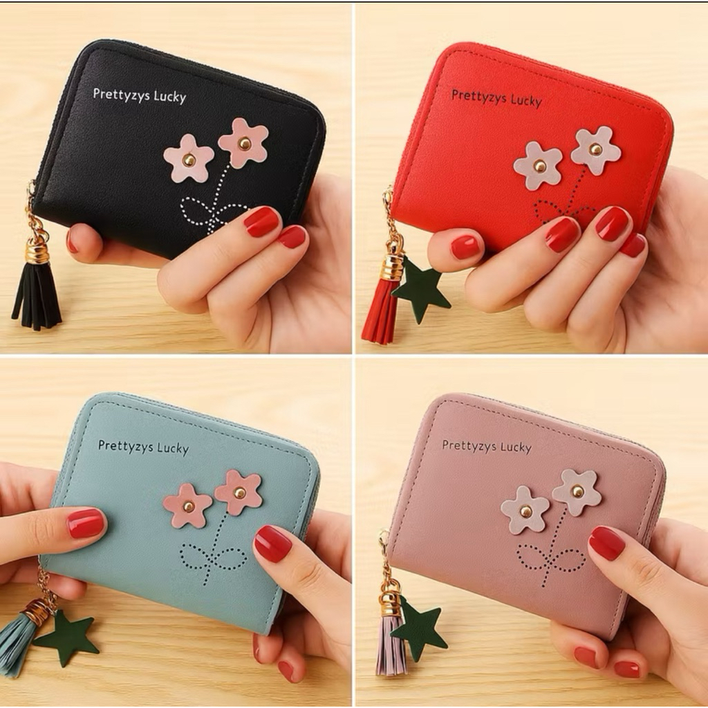 Dompet Kelly Belly Love Dan Bunga Dompet Id Card Resleting Wanita - Gambar 2