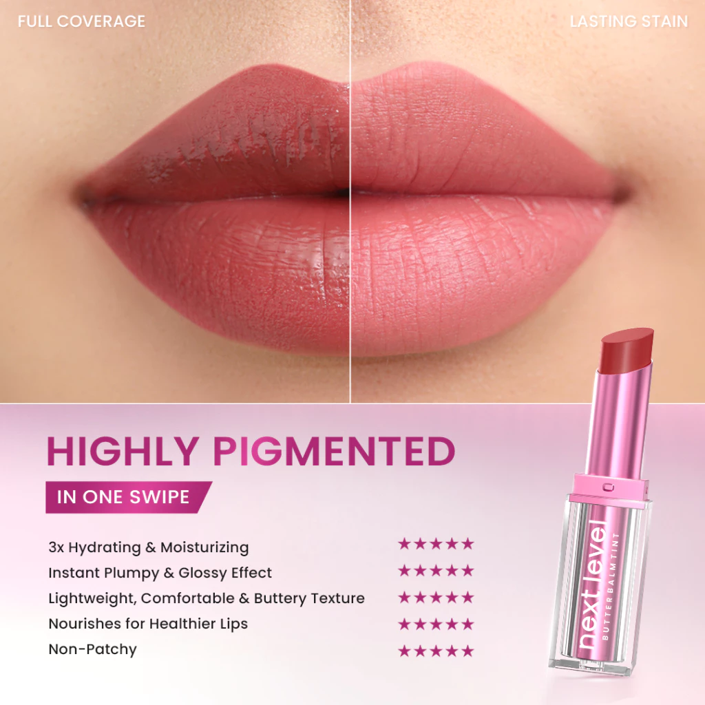 Hanasui Next Level Butter Balm - Color Butter Balm Tinted Lip Balm Melembabkan & Mencerahkan Bibir Lightweight & Cover Bibir Gelap Beauty Hyper Gloss Lip Balm - Gambar 2