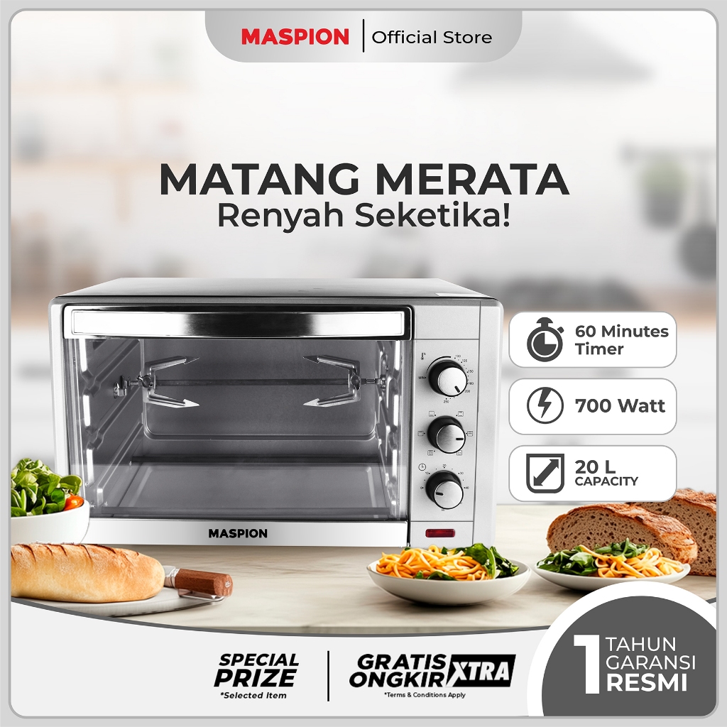 Maspion Oven Toaster Tungku Pemanggang 20 Liter MOT-2002 W