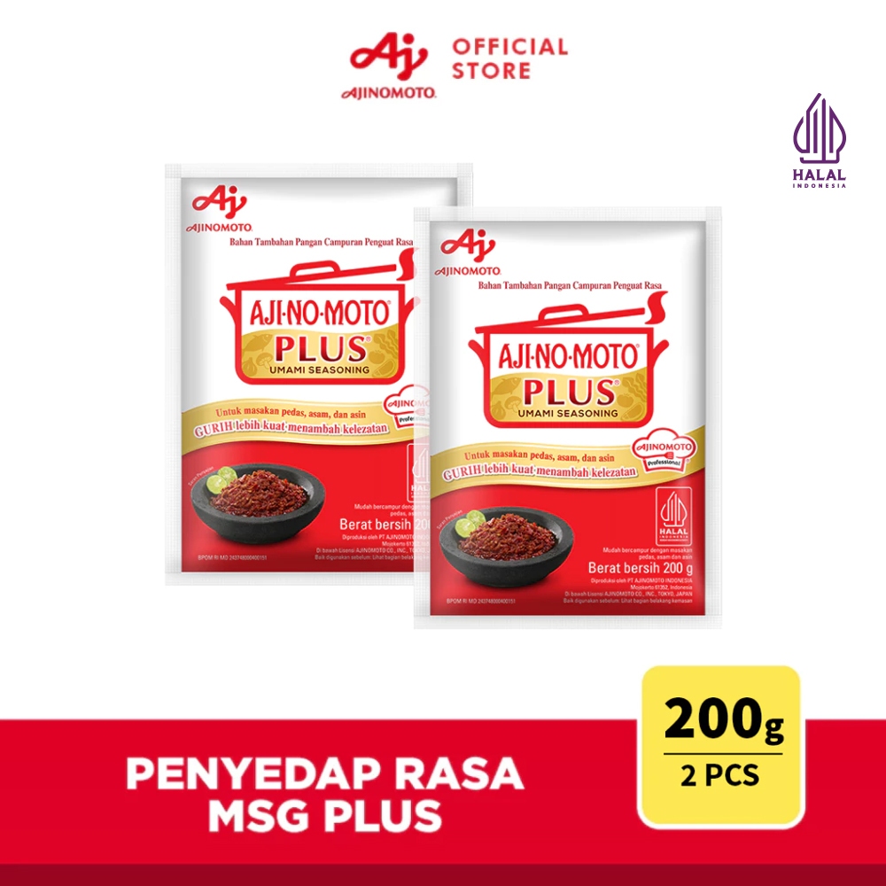 Ajinomoto Plus MSG 200G 2pcs Lebih Gurih Irit