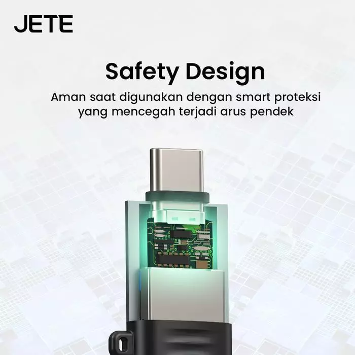OTG JETE OX Converter Adapter USB Micro Type C Lightning Male To Type C Female Connector Fast Charging Transfer Data 480mbps - Gambar 2