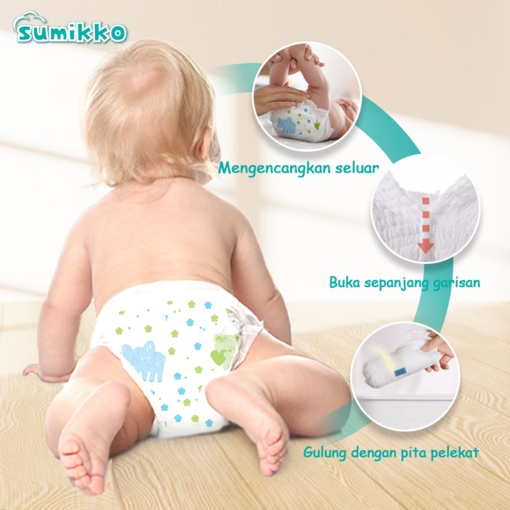SUMIKKO Pants Popok S-XXXL S50 M50 L50 XL50 XXL50 XXXL50 TAPE PEREKAT Baby Popok Bayi Sekali Pakai Jumbo Pack - Gambar 3