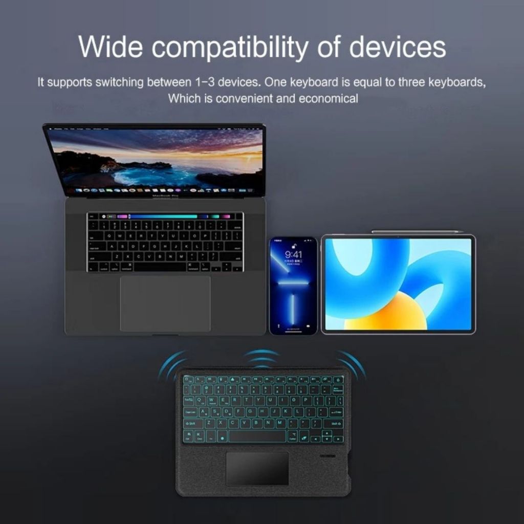 Magic Keyboard Ipad Gen 10 / 789 / Pro 11" / Mini 6 / Air 4 5  Smart Touch Vertikal Horizontal View - Gambar 4