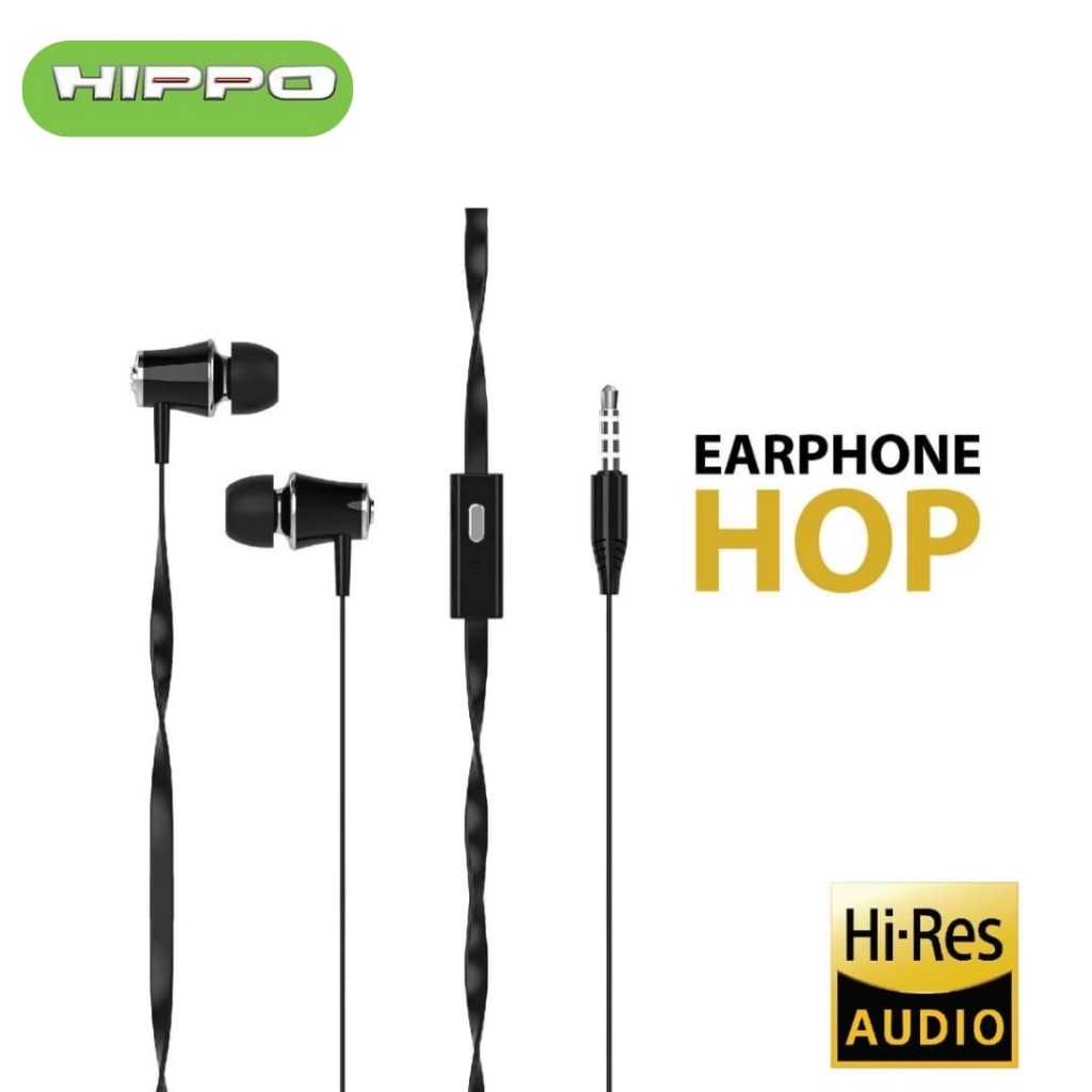 Hippo Earphone Hop Super Bass Jack 3.5 mm Wired Handsfree Android Original Earbuds Headset