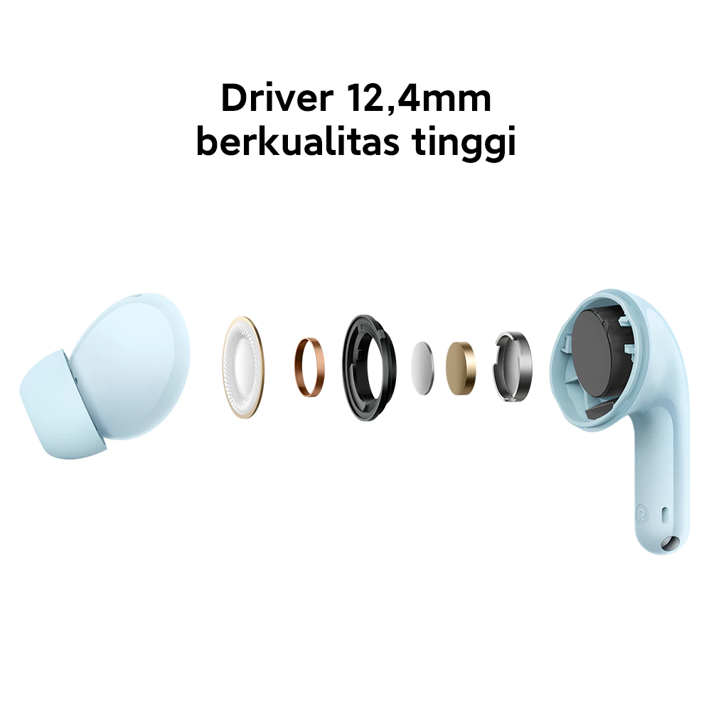 Xiaomi Redmi Buds 8 Lite | Hybrid ANC hingga 42dB | Driver 12,4mm berkualitas tinggi | Dual mikrofon untuk panggilan suara jernih | Baterai tahan hingga 36 jam | Headset Bluetooth [Xiaomi Official Store] - Gambar 4