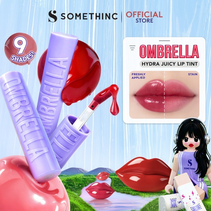 Somethinc Ombrella Hydra Juicy Lip Tint / Merah Jingga Official - Gambar 3