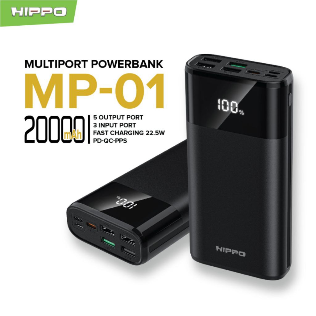 Hippo PowerBank MP-01 PD 22.5W 20000 Mah 4 Port Output 3 Port Input