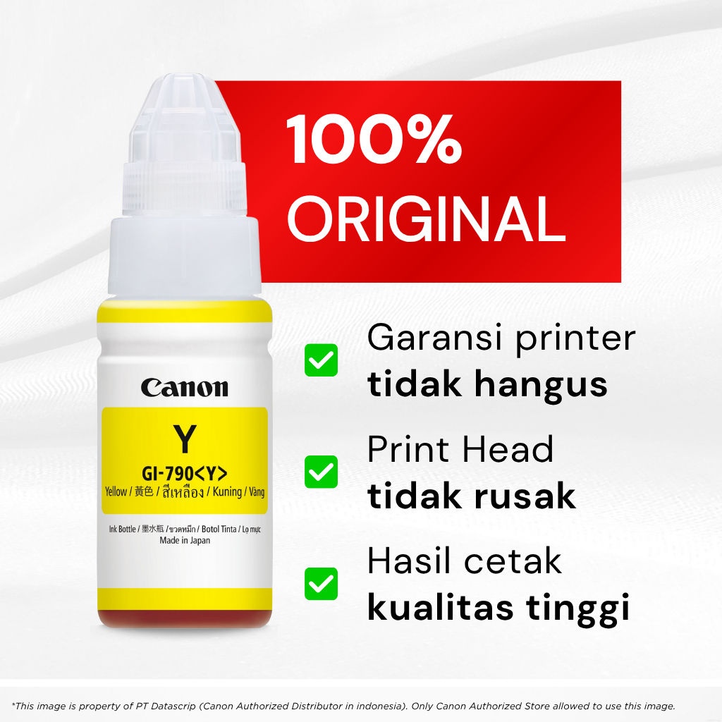 FixPrint 100% ORIGINAL Tinta Canon GI 790 Yellow - Printer G1010 G2010 G3010 G4010 - Gambar 2