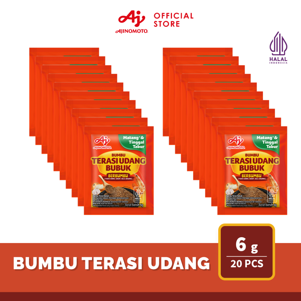 AJINOMOTO Terasi Udang Berbumbu 6G (20pcs) - Sudah Matang Tinggal Tabur