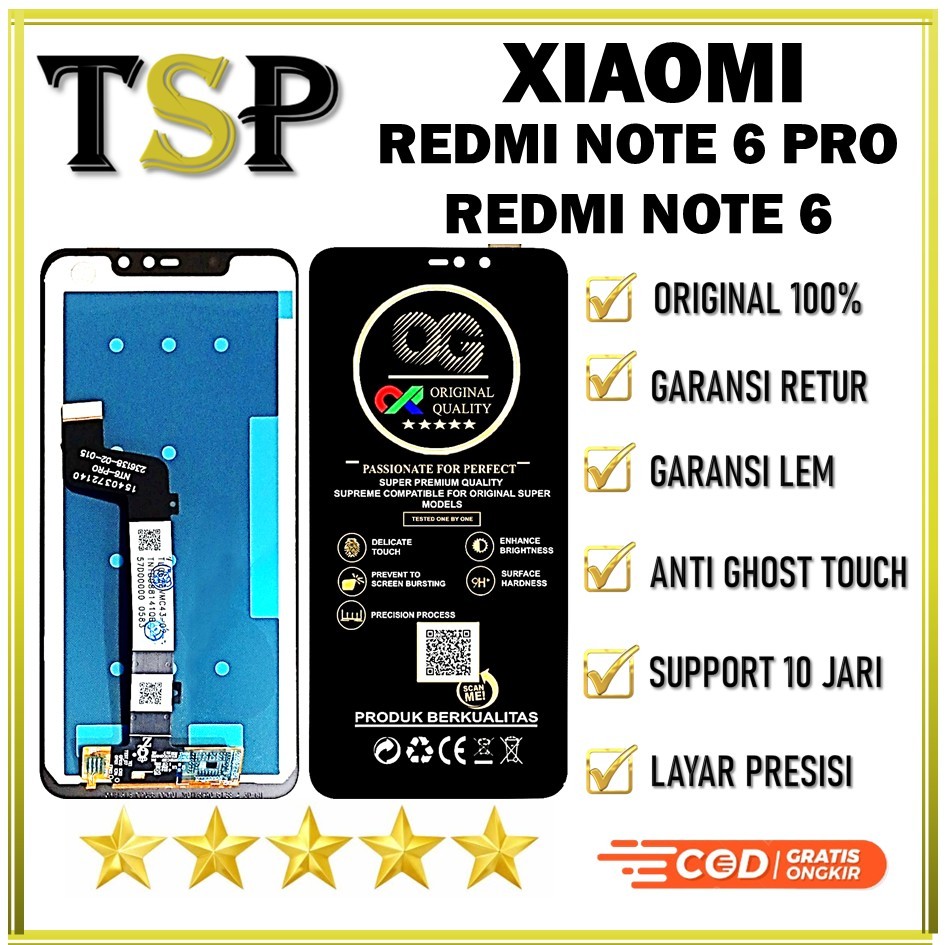 LCD XIAOMI REDMI NOTE 6 PRO / NOTE 6 COMPLETE ORIGINAL 100% STANDART PABRIK