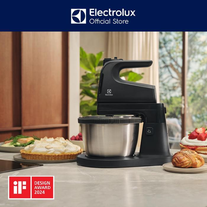 Electrolux Stand Mixer 3.5 liter Fungsi 2 in 1 (duduk dan genggam) 5 kecepatan + mode turbo Mangkuk berputar otomatis Pengaduk adonan E3SM1-100B - Gambar 3