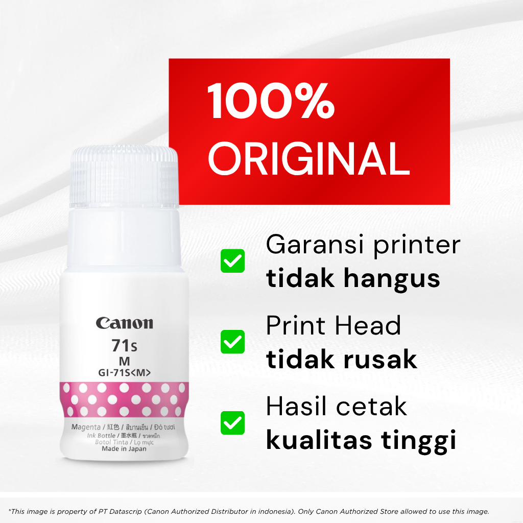 FixPrint 100% ORIGINAL Tinta Canon GI 71 Small Magenta - Printer G1730 G1737 G2730 G2770 G3730 G3770 G4770 G4780 G1020 G2020 G3020 - Gambar 2