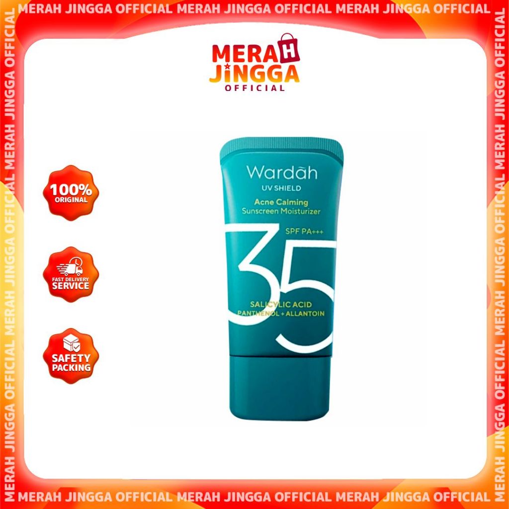 Wardah UV Shield Acne Calming Sunscreen 35ml SPF 35 +++ / Merah Jingga Official