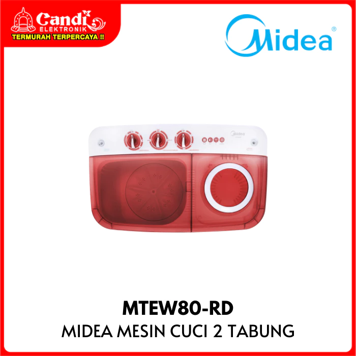 MIDEA Mesin Cuci 2 Tabung 8 Kg Hijab Wash MTEW80-RD - Gambar 4