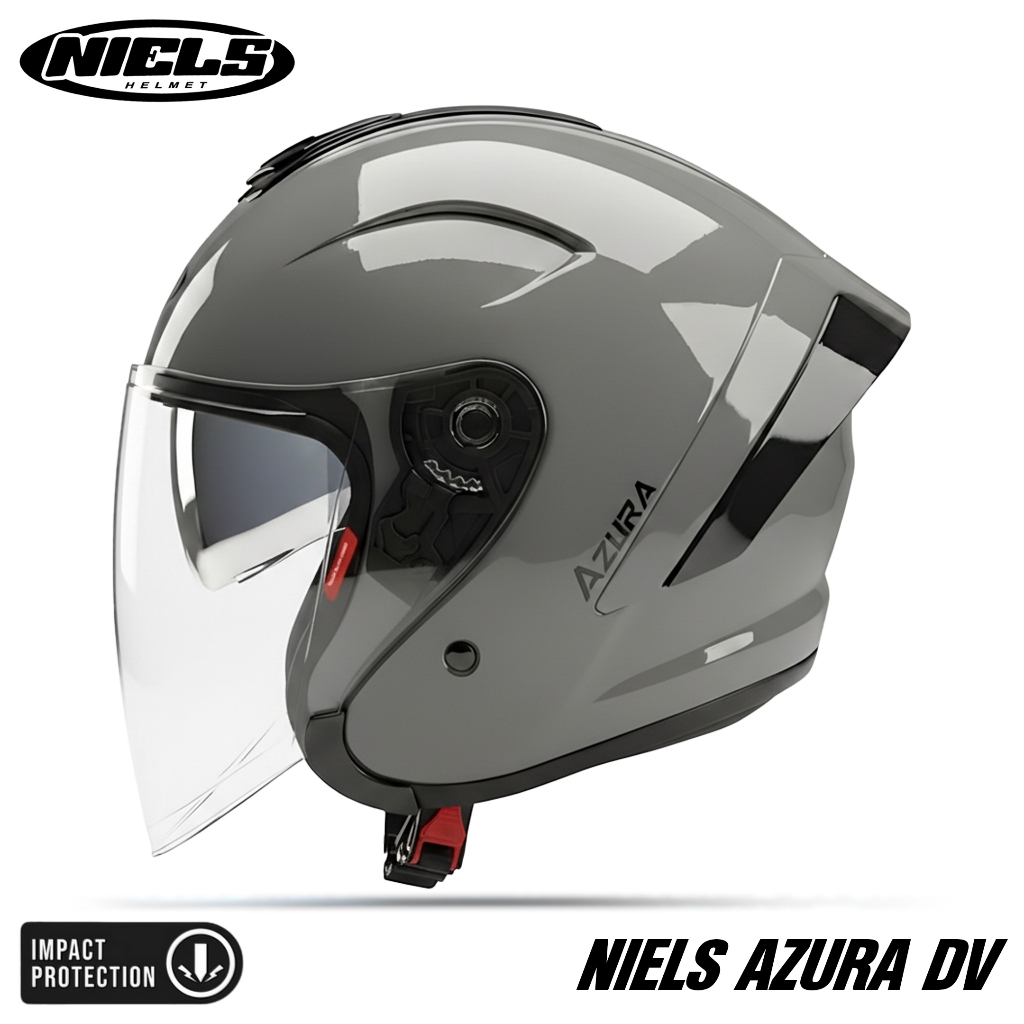 NIELS - Helm Half Face Azura Double Visor Dewasa SNI Motorcycle - Gambar 3