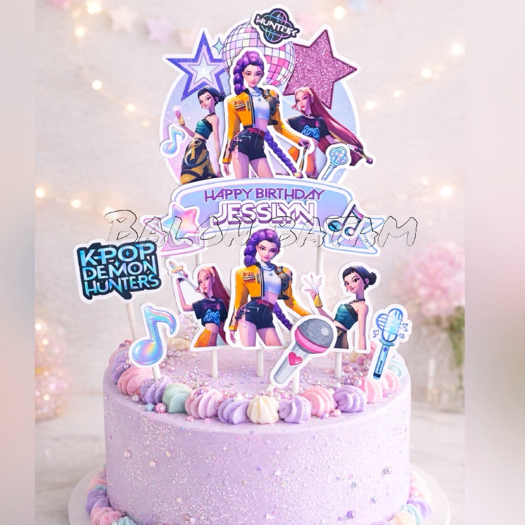 CUSTOM Name 3D Cake Topper Demon Hunter Rumi Huntrix Zoey Mira | Shopee ...