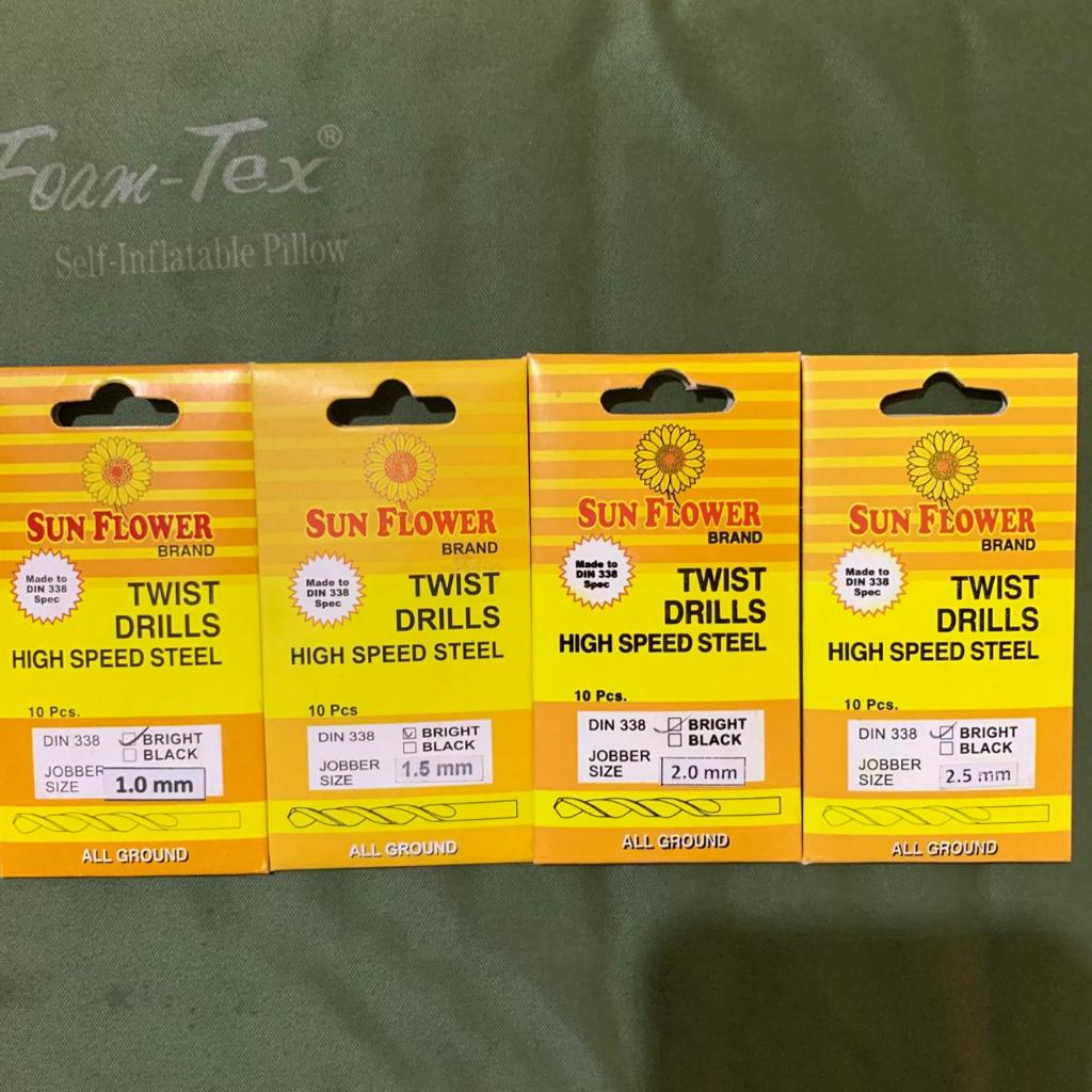 SUN FLOWER Matabor Besi 1mm 1.5mm 2mm 2.5mm Tahan Lama Baja Awet Bor Kayu Kusen - Gambar 2