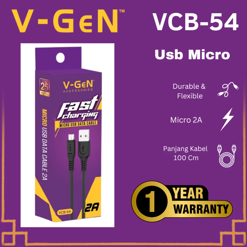 V-GEN VCB Series Kabel Data Micro / Tipe C / Linghting Usb Fast Charging