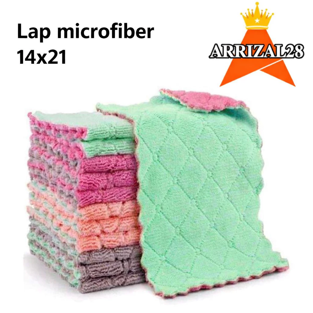 KAIN LAP PIRING MICROFIBER DAPUR ANTI MINYAK SERBAGUNA 14X21 - Gambar 2