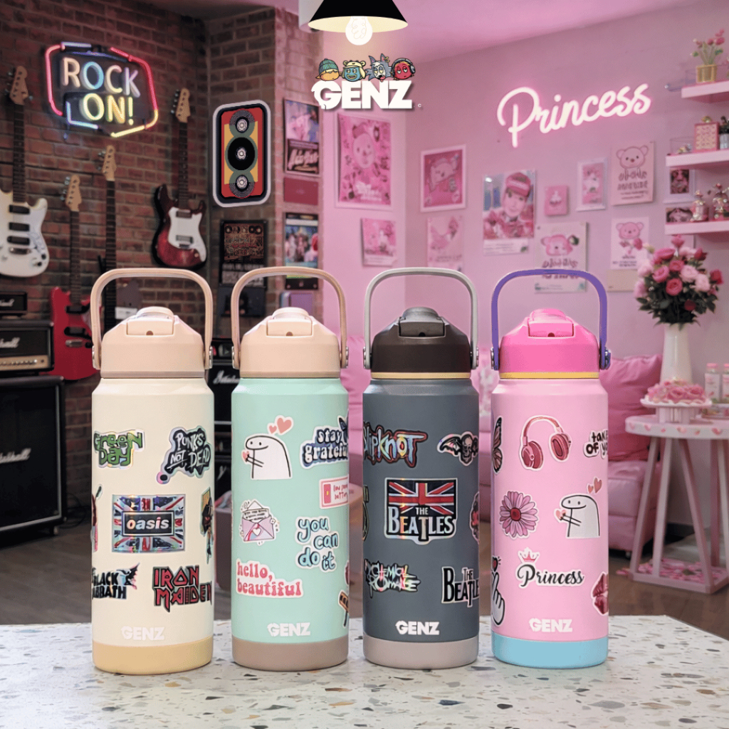 Tumbler BUBS Aesthetic Genz 710ml Botol Minum Stainless Steel Tahan Panas Dingin Vacuum BPA Free Include Stiker