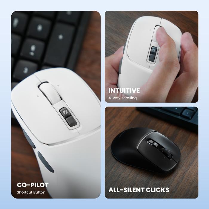 Rexus Nava Pro Q15 / Q-15 Mouse Office Wireless Silent Click Ergonomic Shape with Co-Pilot - Gambar 2