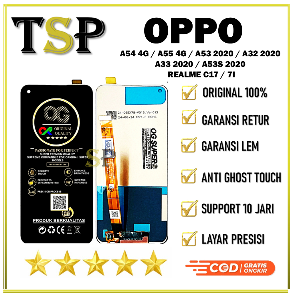 ORIGINAL LCD OPPO A54 4G / A55 4G / A53 2020 / A32 2020 / A33 2020 / A53S 2020 / REALME C17 / 7I FULLSET ORIGINAL 100% HIGH QUALITY