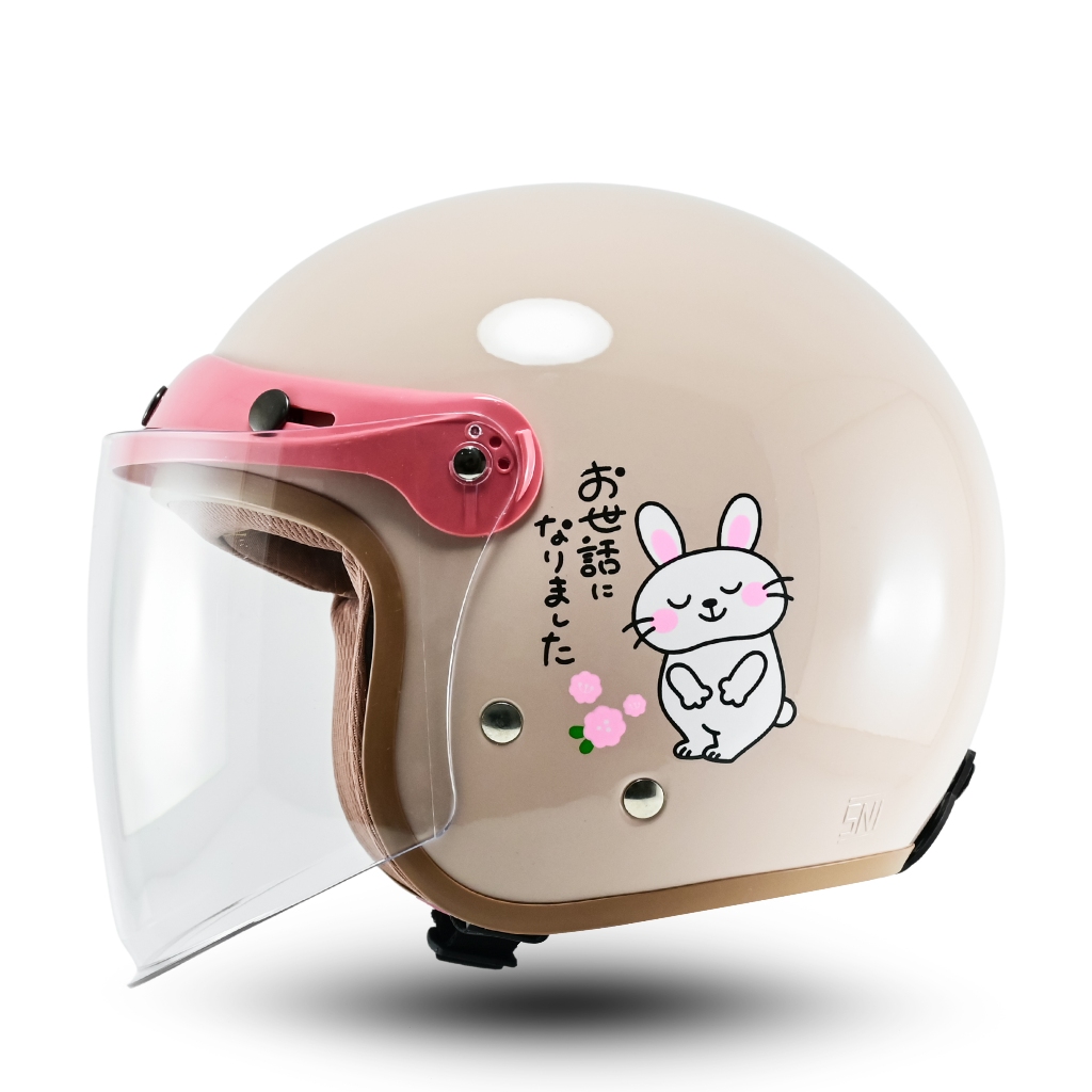 Helm Bipplast Vista V2 Helem Bogo Cewek Aesthetic Wanita Hijab Kekinian Lucu Pastel Kaca Datar SNI - Gambar 4