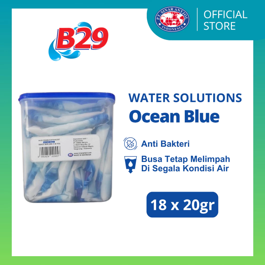 SnackBOX - B29 Deterjen Bubuk OCEAN Blue 18 Sachet x 20gr - Gambar 4