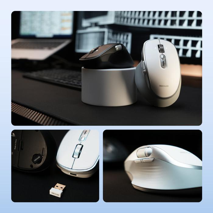 Rexus Flow QZ20 / QZ-20 / QZ 20 Mouse Office Wireless Ergonomic Silent Click - Gambar 4