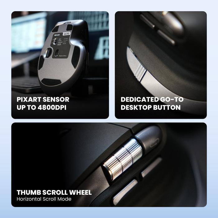 Rexus Flow QZ30 / QZ-30 / QZ 30 Mouse Office Wireless Ergonomic Silent Click - Gambar 3