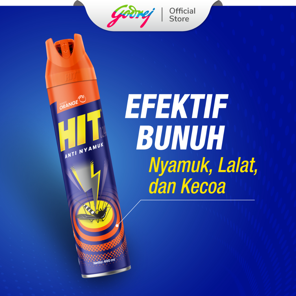 Hit Aerosol Orange 600 ml - Obat Nyamuk - Bunuh Nyamuk Penyebab Demam Berdarah (DBD) - Gambar 3