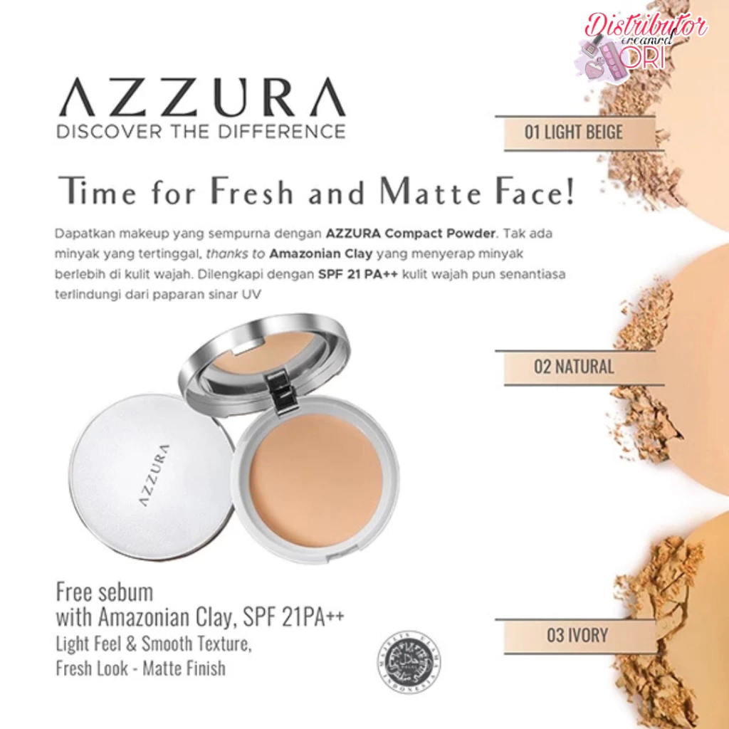AZZURA Compact Powder Bedak Padat -Fresh Look - Gambar 2