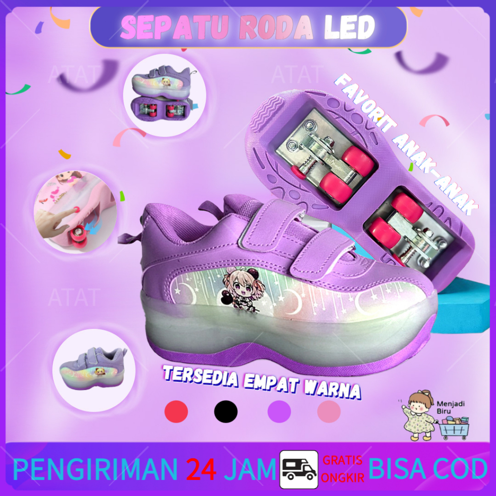 MTG-sepatu roda Oxelo/Sepatu Roda Anak Perempuan LED – sepatu roda anak lampu kedip/tidak licin/anti goyang/lnline skate/star/ukuran dapat disesuaikan/pu/gaya bajaj/mode skateboard