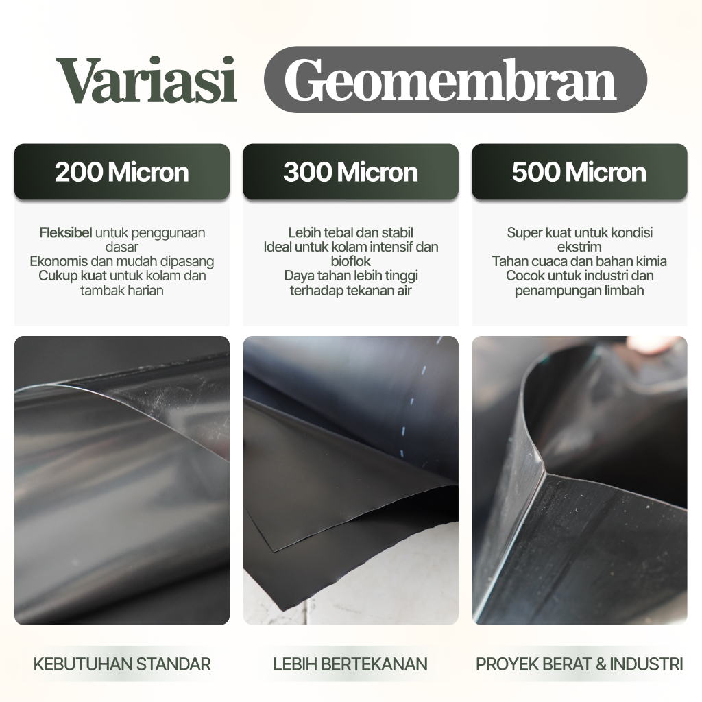GEOMEMBRAN HDPE Plastik Kolam TEBAL 200 MICRON LEBAR 3 METER - Gambar 4