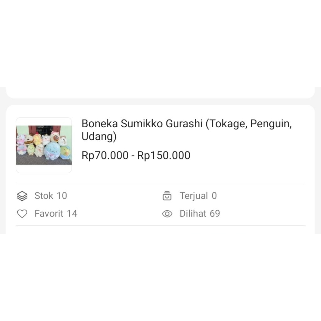 Boneka Sumiko Sumikko Gurashi San-X Kostum/ Sumikko Lembut (Tokage, Penguin, Udang) - Gambar 4