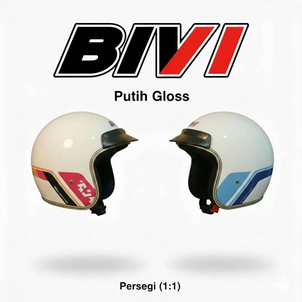 HELM BOGO BIVI - MOTIF VINTAGE Half Face Pria Wanita Remaja Dewasa - Gambar 4